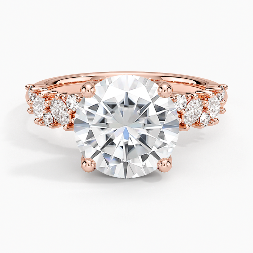 Moissanite Olivetta Diamond Ring in 14K Rose Gold