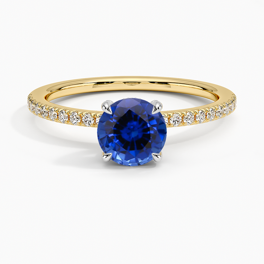 Sapphire Mixed Metal Viviana Half Coverage Diamond Ring (1/4 ct. tw.) in 18K Yellow Gold