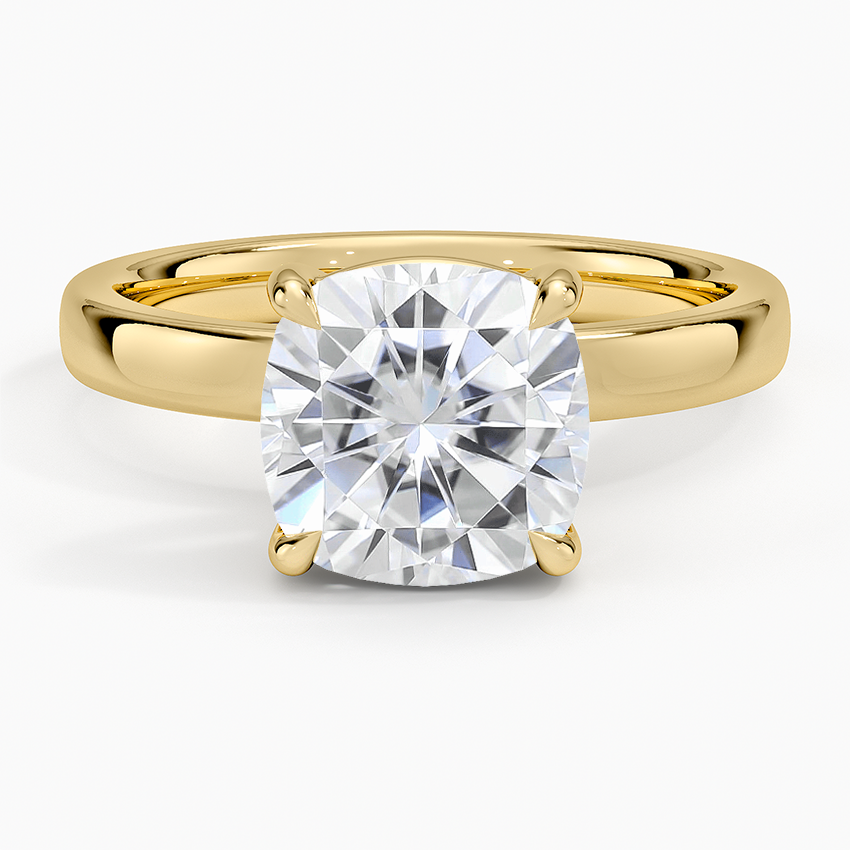 Moissanite Fairmined Perfect Fit Solitaire 2.5mm Ring in 18K Yellow Gold