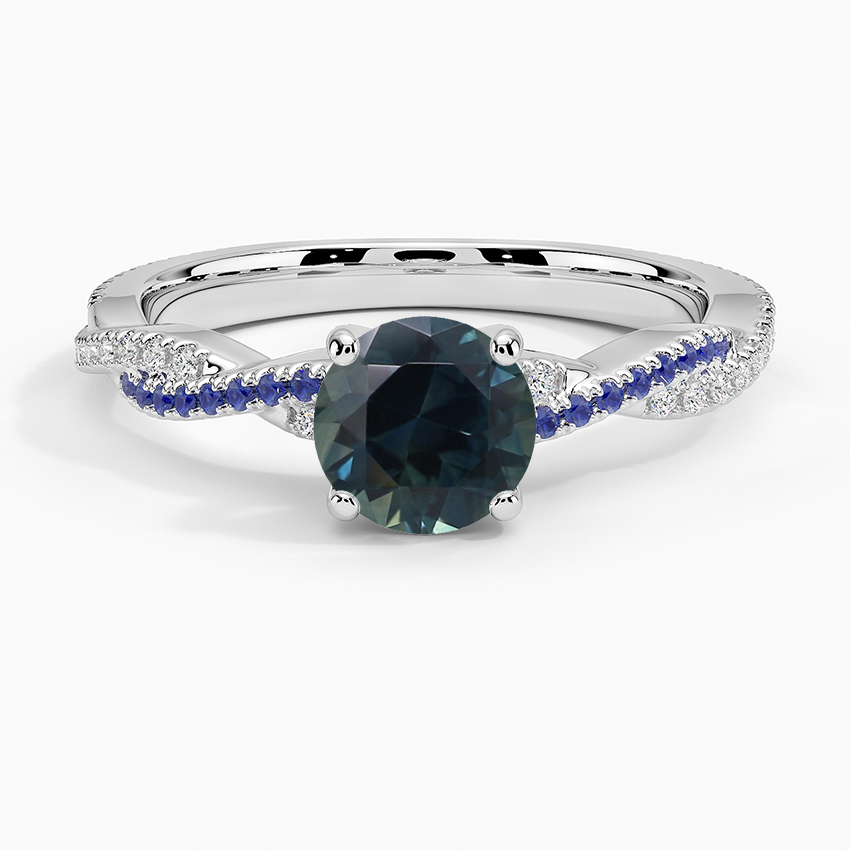 Sapphire Petite Luxe Twisted Vine Sapphire and Diamond Ring (1/8 ct. tw.) in 18K White Gold
