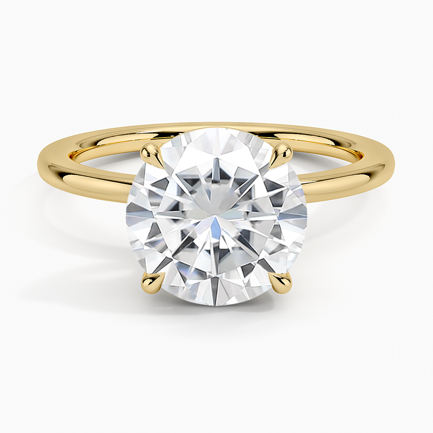 Moissanite Audrey Perfect Fit 1.4mm Solitaire Ring in 14K Yellow Gold
