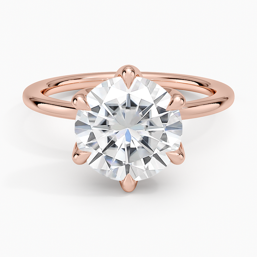 Moissanite Esme Perfect Fit Solitaire Ring in 14K Rose Gold