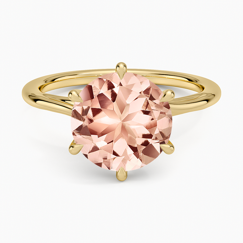 Morganite Delilah Twist Solitaire Ring in 14K Yellow Gold