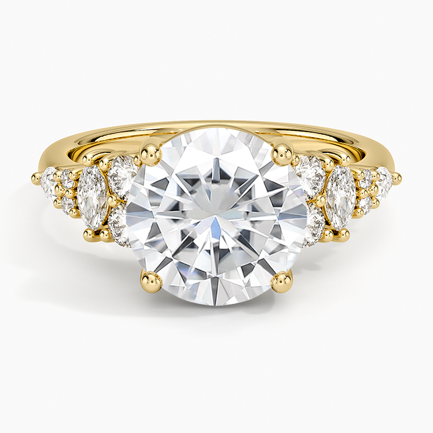 Moissanite Jacqueline Diamond Ring in 14K Yellow Gold