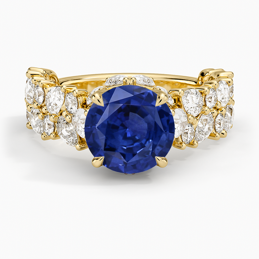 Sapphire Olivetta Double Row Diamond Ring (2 1/2 ct. tw.) in 14K Yellow Gold
