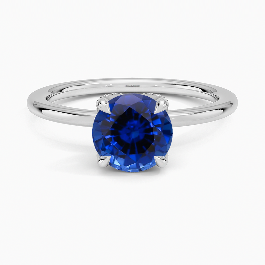 Sapphire Adorned Elodie Perfect Fit Diamond Ring in 18K White Gold