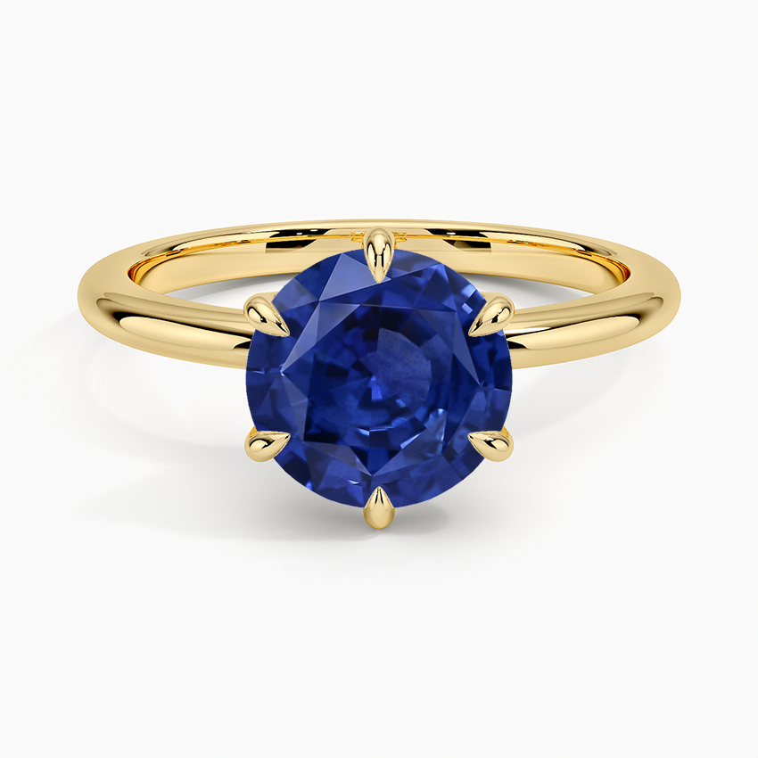 Sapphire Esme Hidden Halo Diamond Ring in 14K Yellow Gold