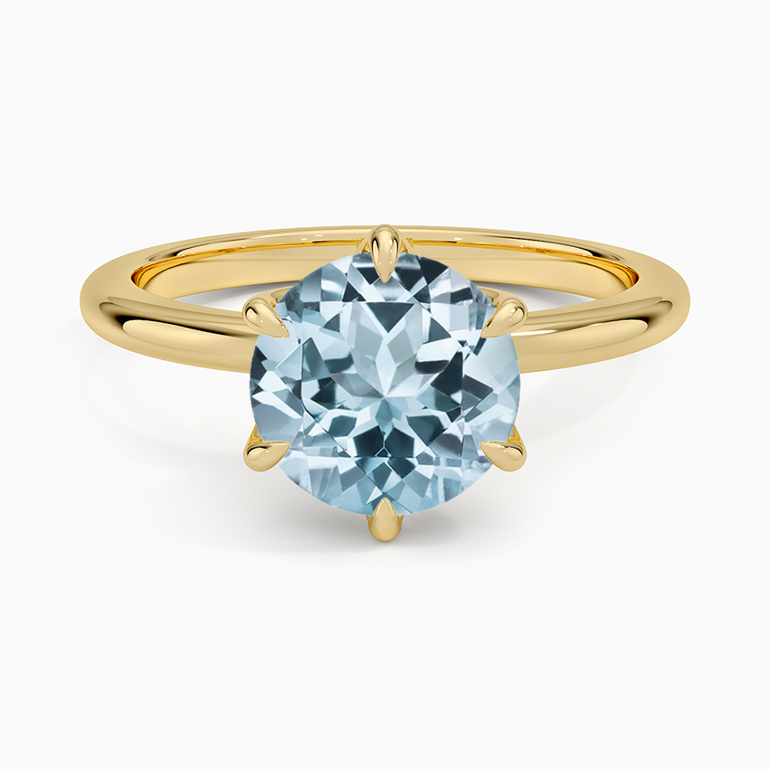 Aquamarine Esme 1.8mm Ring in 18K Yellow Gold