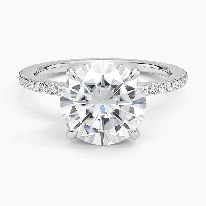 Moissanite Demi Three-Quarter Coverage Diamond Ring (1/3 ct. tw.) in 14K White Gold