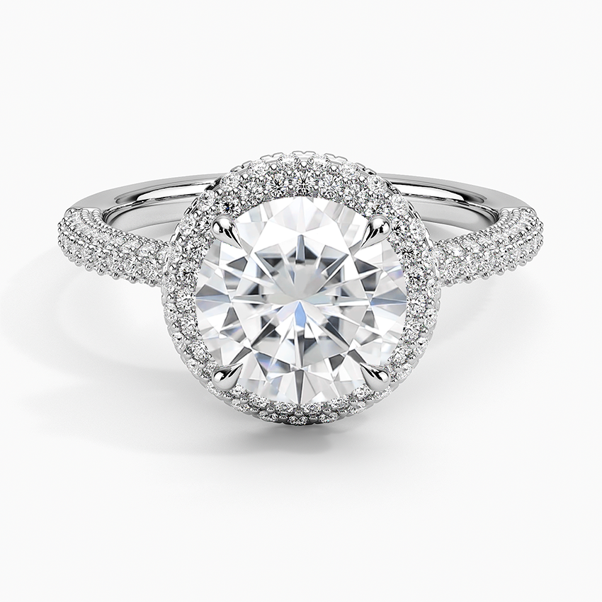 Pave Moissanite Double Row Diamond Band