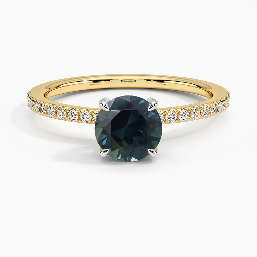 Sapphire Mixed Metal Viviana Half Coverage Diamond Ring (1/4 ct. tw.) in 18K Yellow Gold
