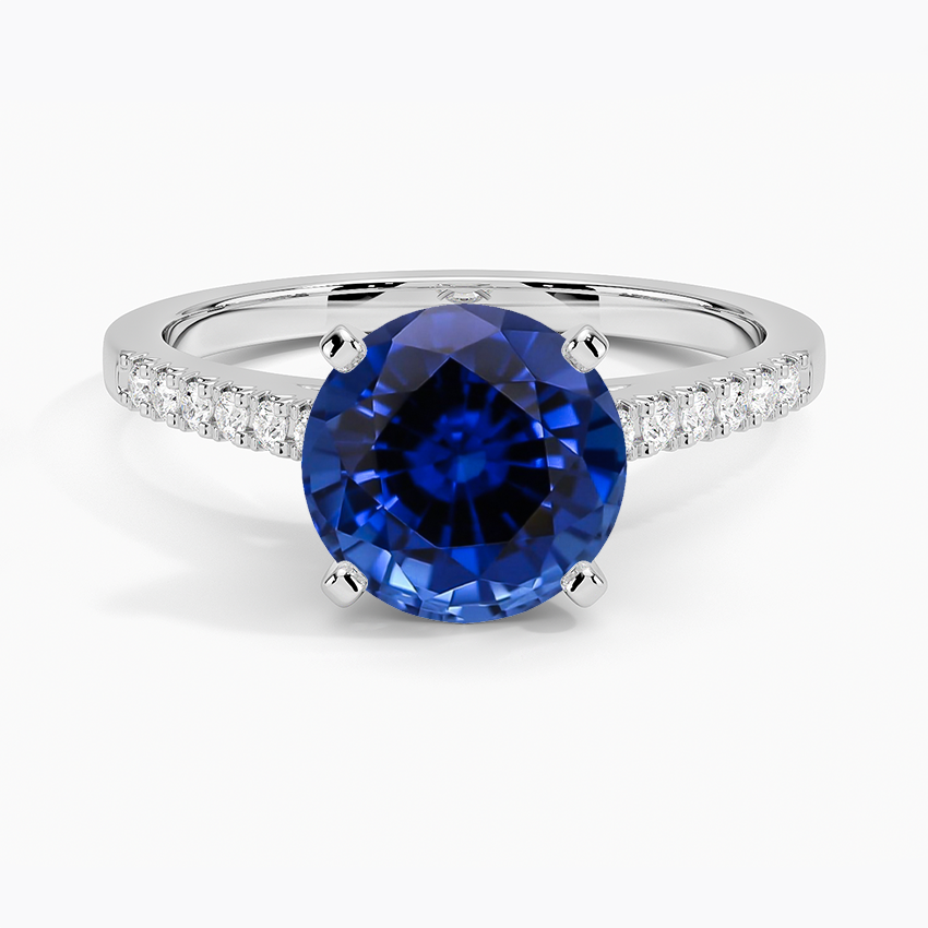 Lab Grown Sapphire Sonora Diamond Ring in 18K White Gold
