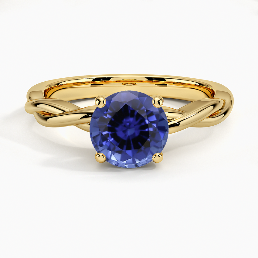 Yellow Gold Sapphire Twisted Vine Ring
