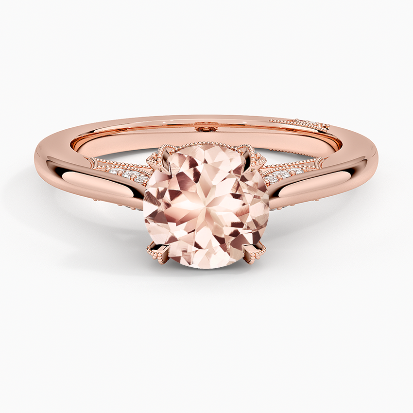 Morganite Simply Tacori Diamond Ring (1/8 ct. tw.) in 18K Rose Gold