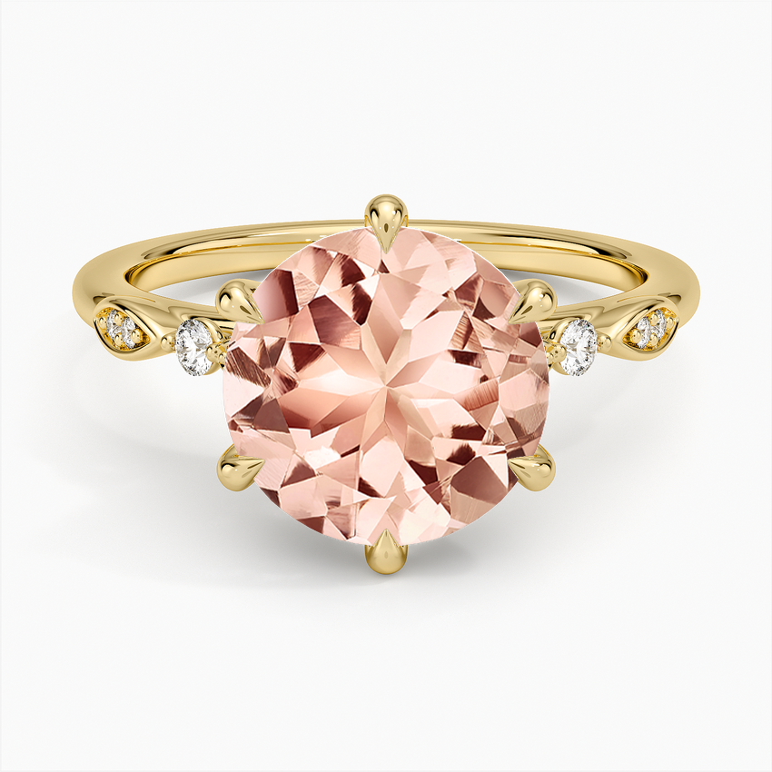 Morganite Rochelle Diamond Ring in 14K Yellow Gold