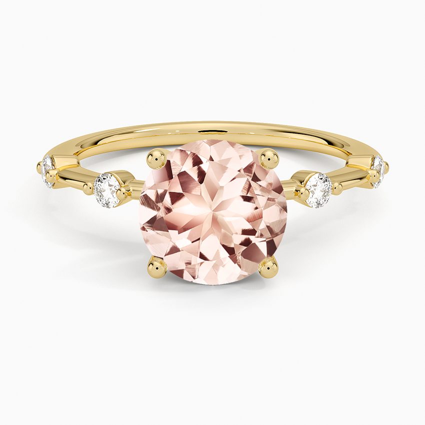 Morganite Aimee Diamond Ring in 18K Yellow Gold