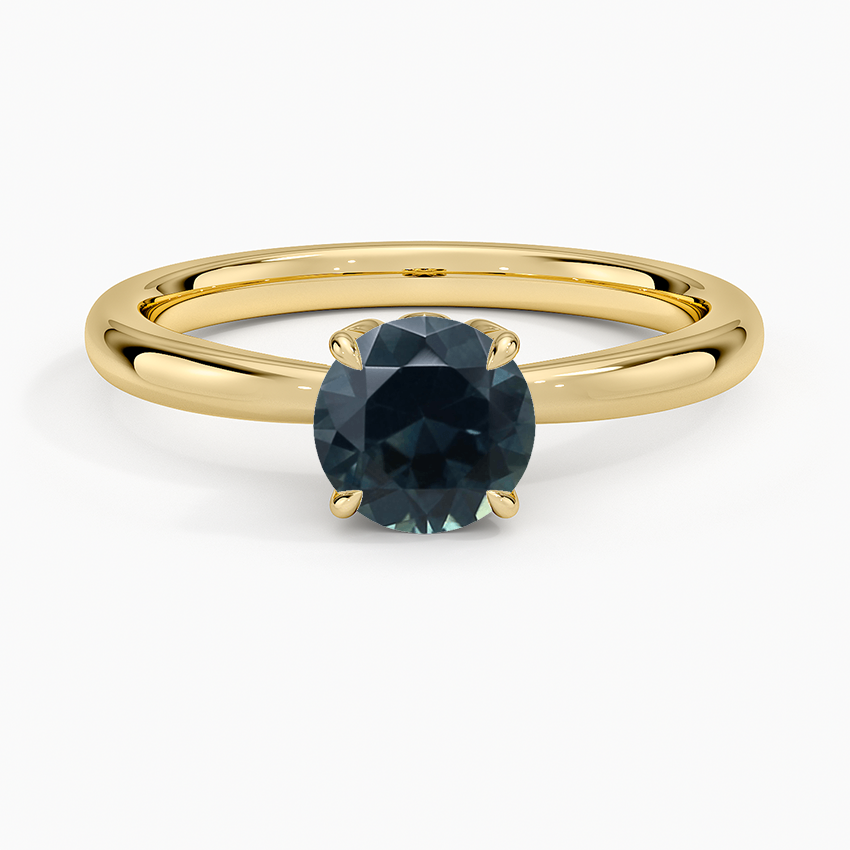 Sapphire Petal 2mm Solitaire Ring in 18K Yellow Gold