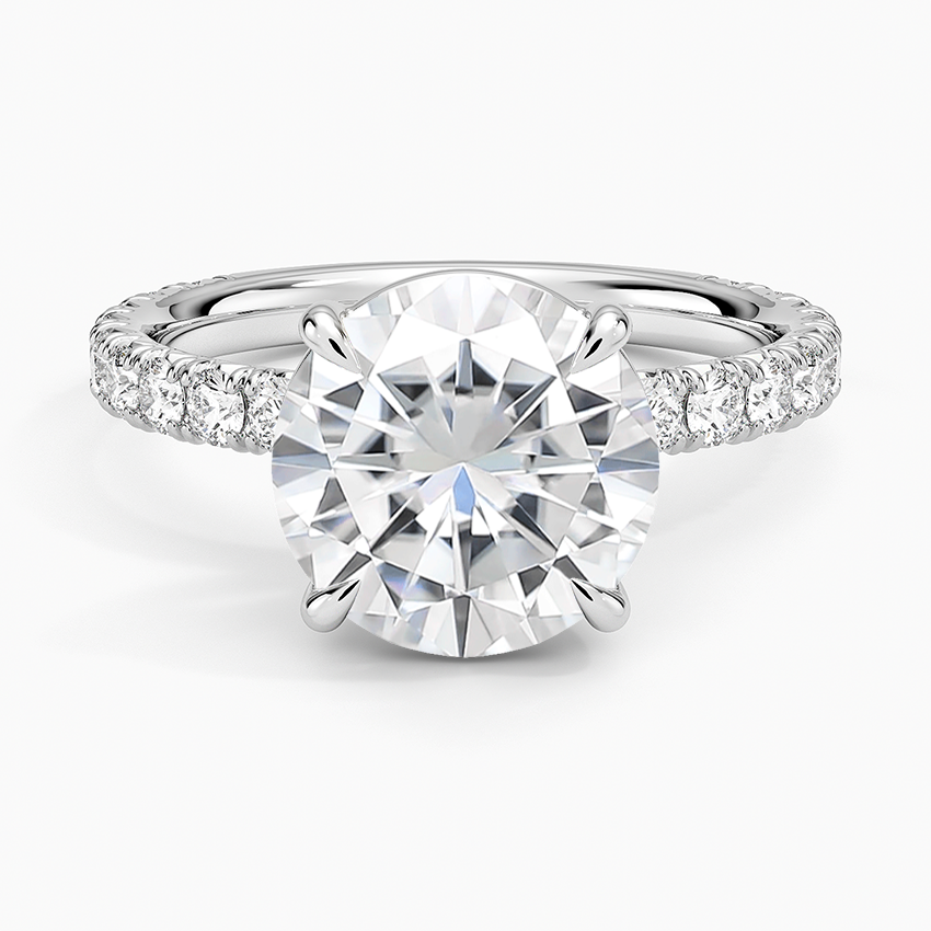 Moissanite Luxe French Pavé Perfect Fit Diamond Ring (1/2 ct. tw.) in 14K White Gold