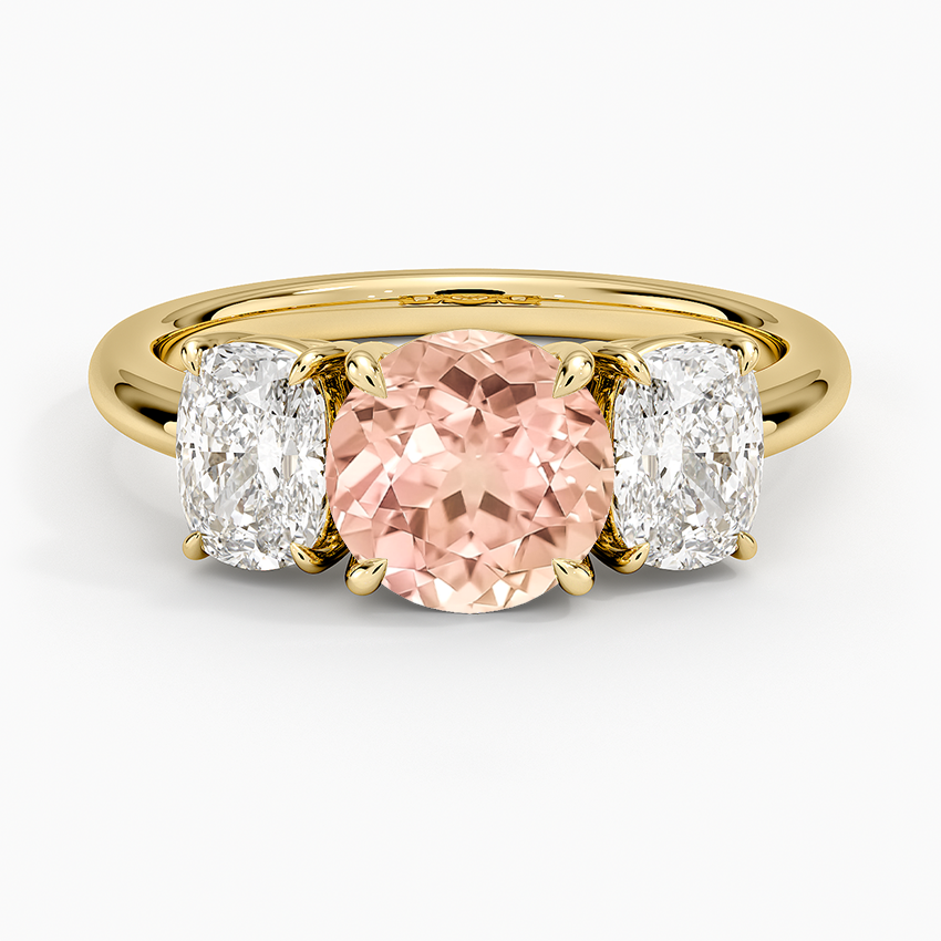 Lab Grown Sapphire Luxe Faye Elongated Cushion Three Stone Diamond Ring (1 ct. tw.) in 18K Yellow Gold