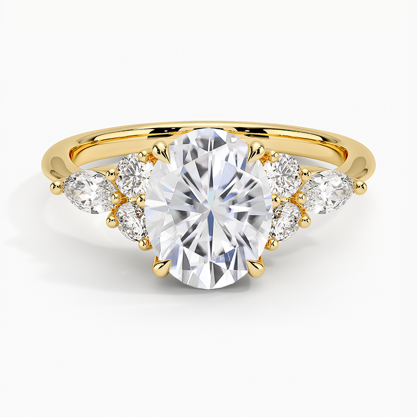 Moissanite Luxe Nadia Diamond Ring in 18K Yellow Gold