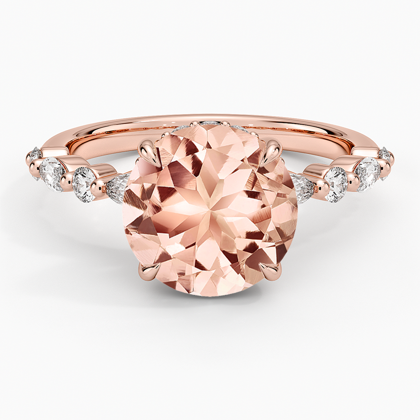 Morganite Versailles Hidden Halo Diamond Ring (2/5 ct. tw.) in 14K Rose Gold