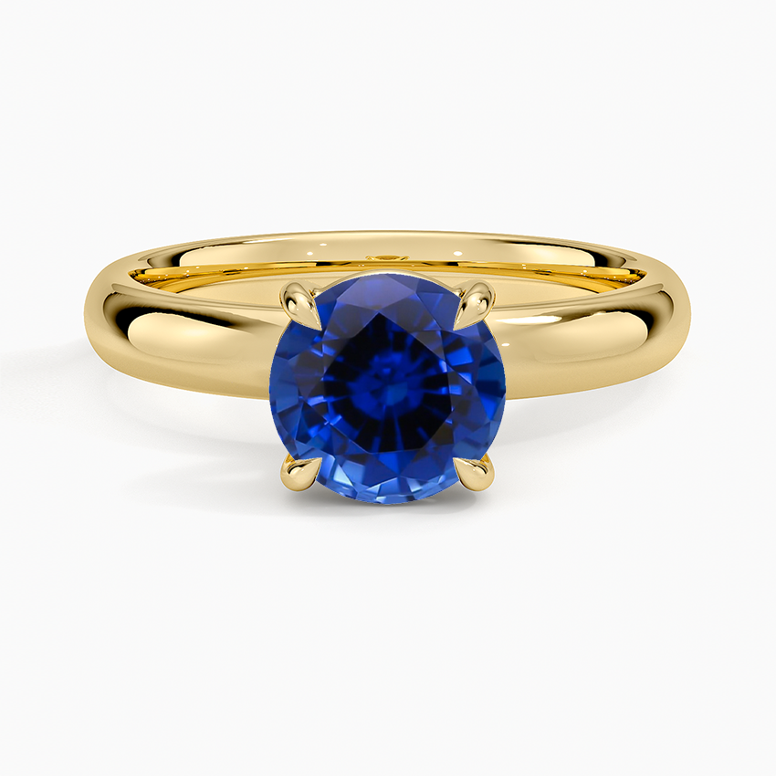 Sapphire Audrey Perfect Fit 3mm Solitaire Ring in 18K Yellow Gold