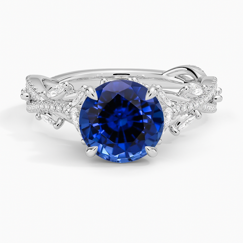 Lab Grown Sapphire Luxe Secret Garden Diamond Ring (3/4 ct. tw.) in 18K White Gold