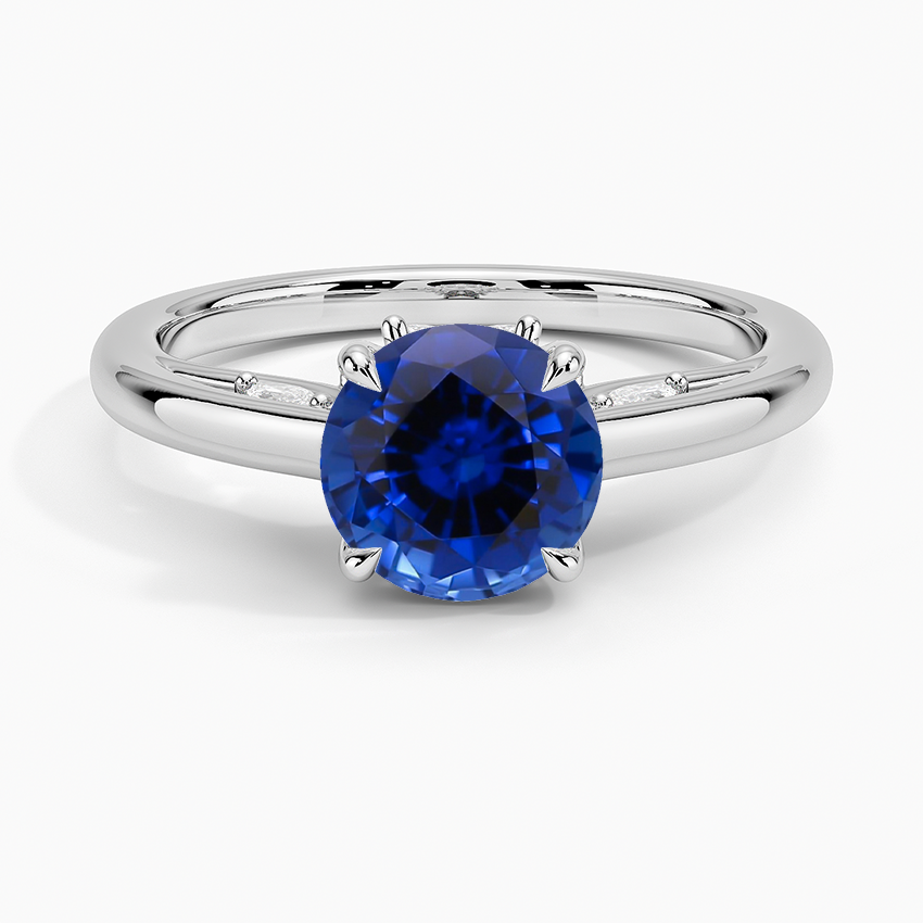 Sapphire Secret Garden Adorned Gallery Solitaire Ring (1/3 ct. tw.) in 18K White Gold