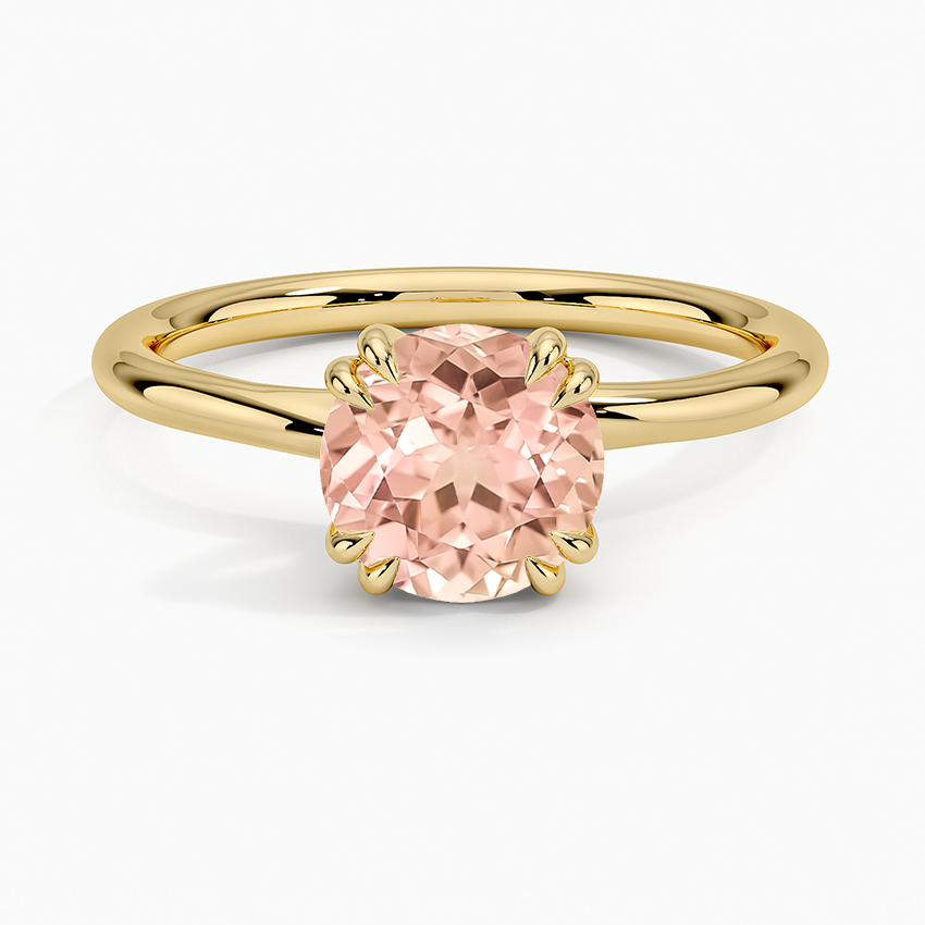 Lab Grown Sapphire Dulce Double Claw Prong Solitaire Ring in 18K Yellow Gold