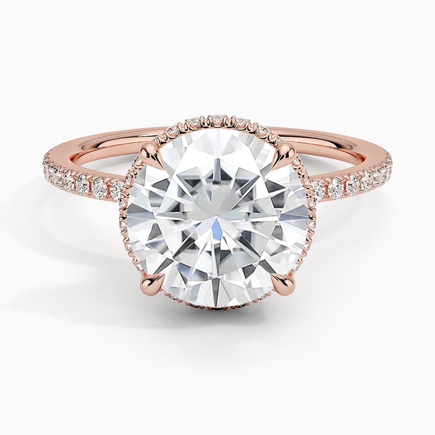 Moissanite Gala Diamond Ring in 14K Rose Gold