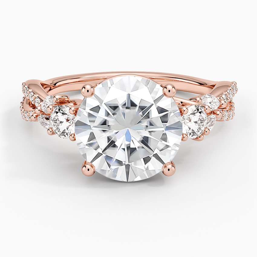 Moissanite Luxe Willow Three Stone Diamond Ring (1/2 ct. tw.) in 14K Rose Gold