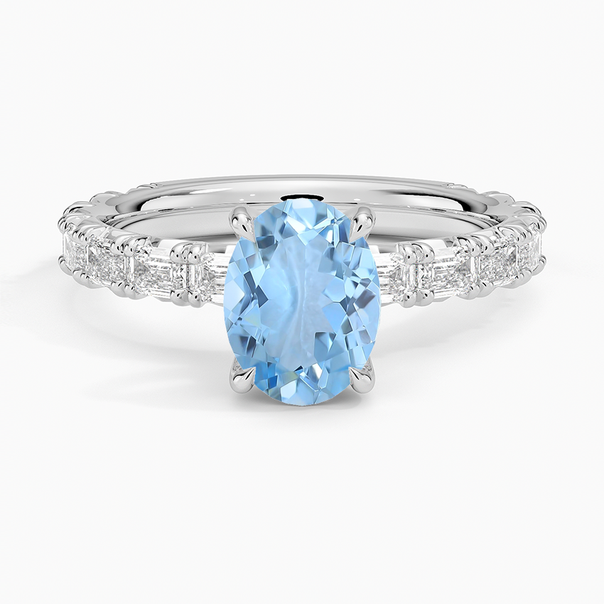 Aquamarine Nathalie Emerald-Cut Diamond Ring (3/4 Ct. tw.) in 18K White Gold