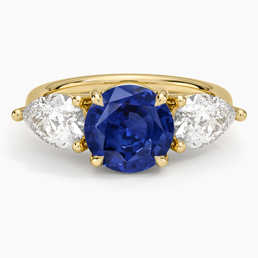 Sapphire Luxe Opera Three Stone Diamond Ring (1 1/3 ct. tw.) in 14K Yellow Gold