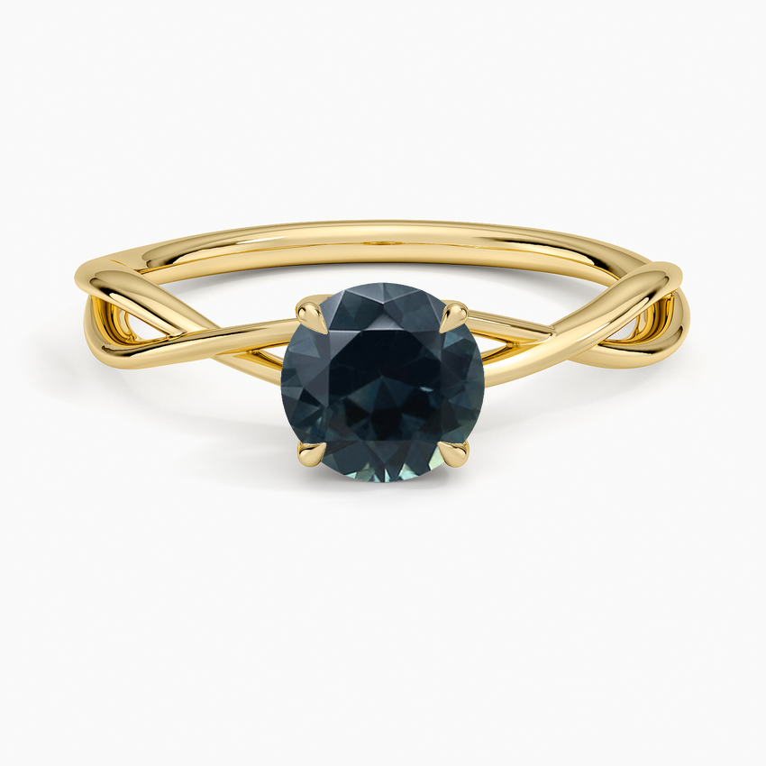 Sapphire Alya Twist Solitaire Ring in 14K Yellow Gold