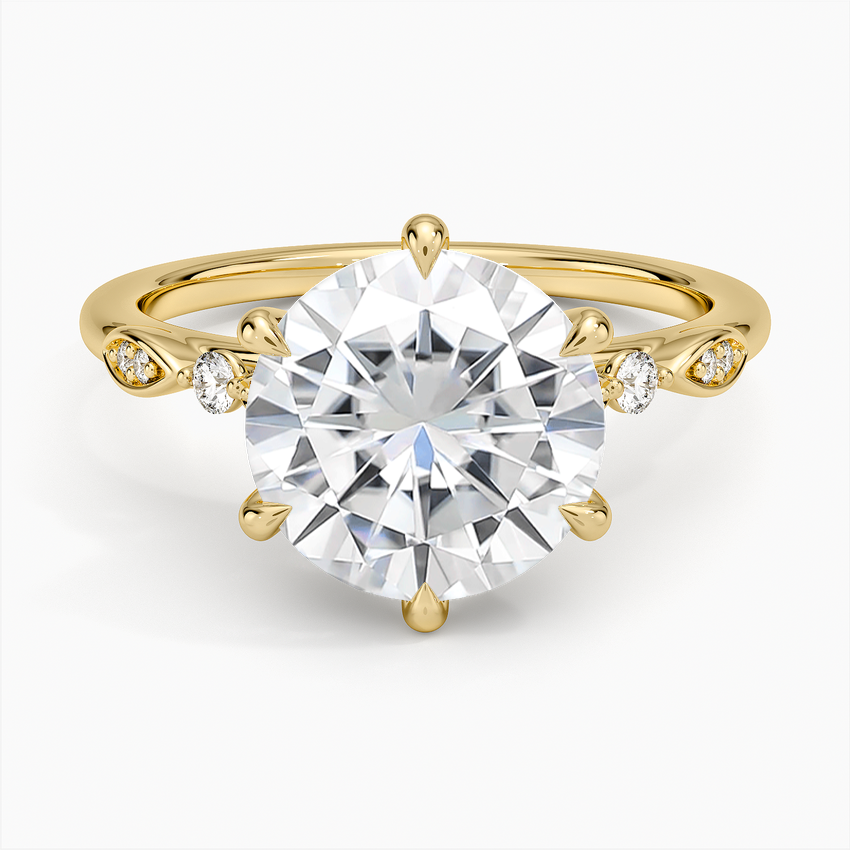Moissanite Rochelle Diamond Ring in 14K Yellow Gold