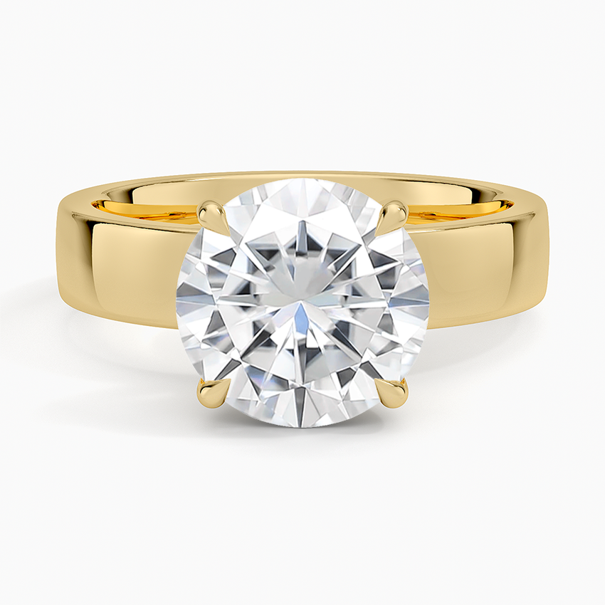 Moissanite Peyton 4mm Solitaire Ring in 14K Yellow Gold