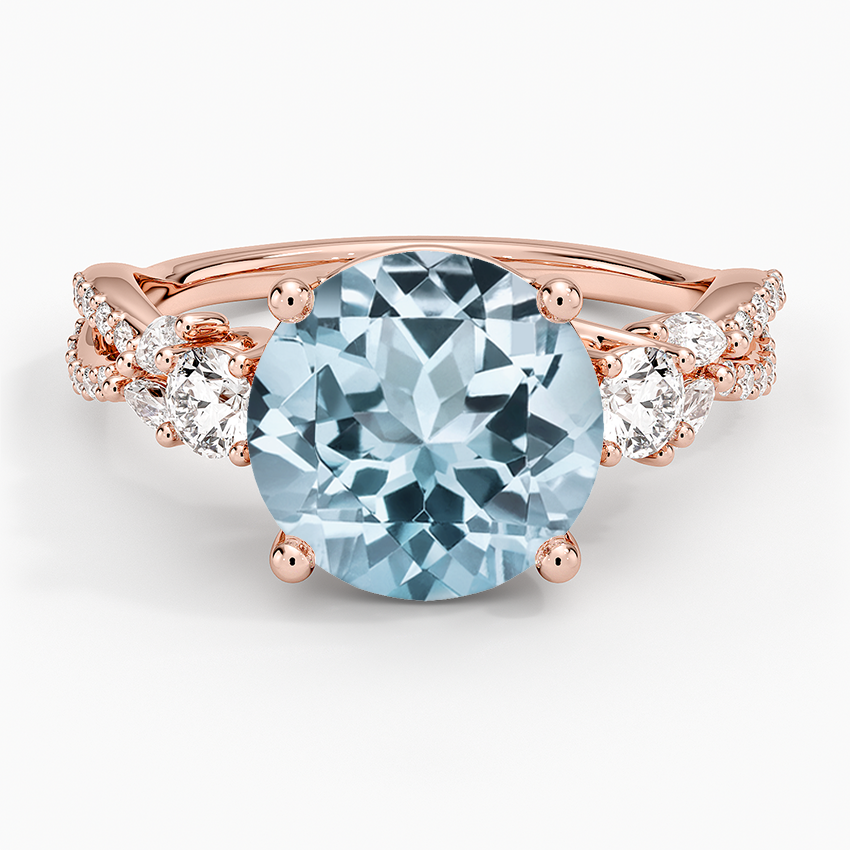 Aquamarine Luxe Willow Three Stone Diamond Ring (1/2 ct. tw.)