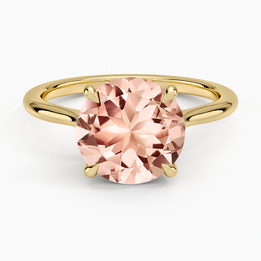 Morganite Elle Solitaire Ring in 14K Yellow Gold