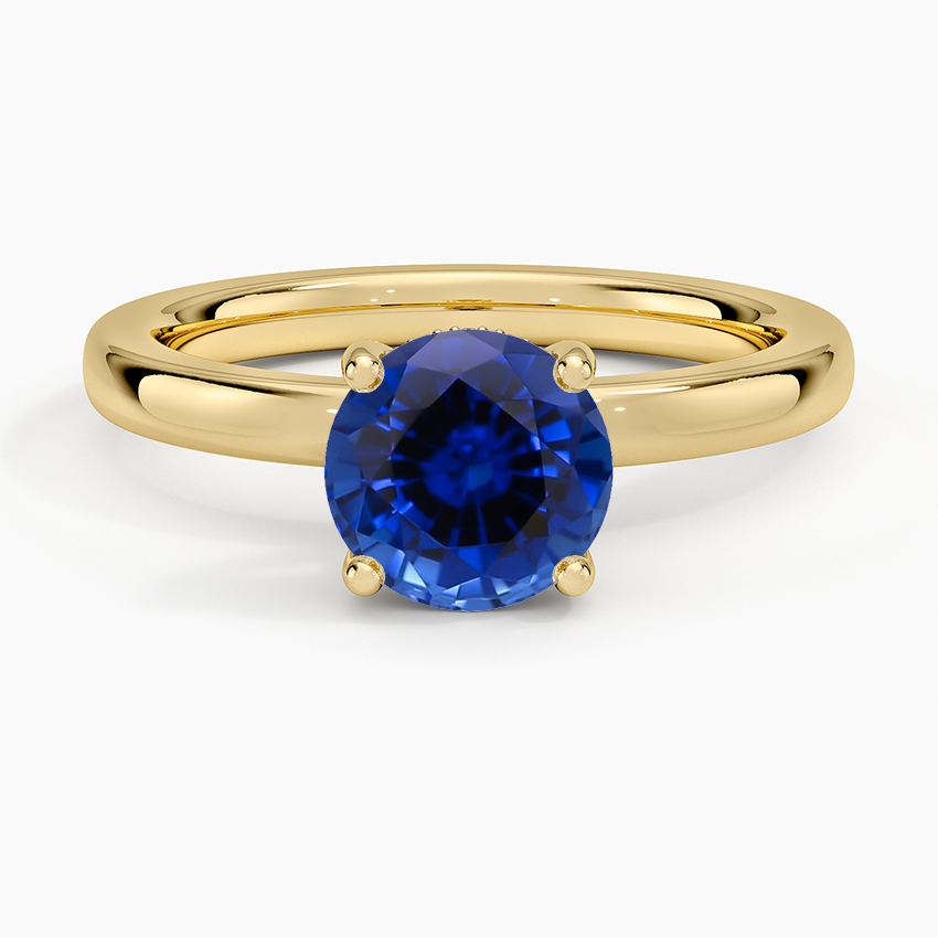 Sapphire Sydney Perfect Fit Hidden Halo 2mm Diamond Ring in 18K Yellow Gold
