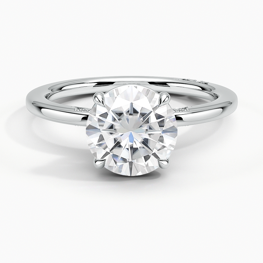 Moissanite Simply Tacori Delicate Drape Diamond Ring in 18K White Gold