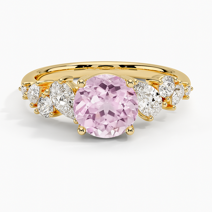 Lab Grown Sapphire Olivetta Tapered Diamond Ring (1/2 ct. tw.) in 18K Yellow Gold