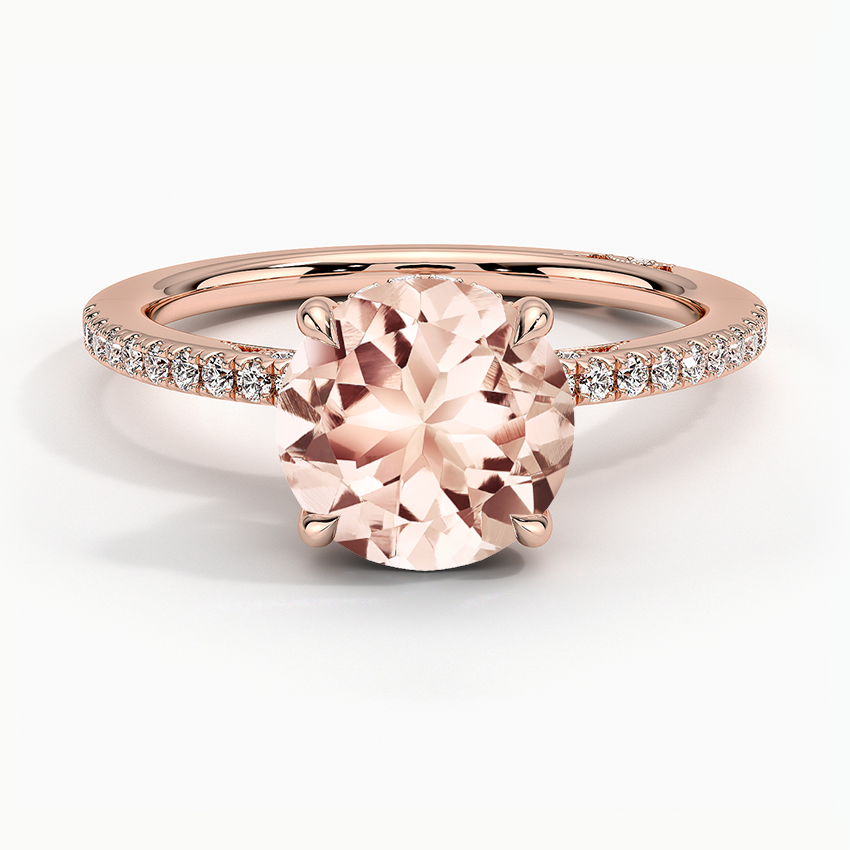 Morganite Simply Tacori Luxe Drape Diamond Ring in 18K Rose Gold