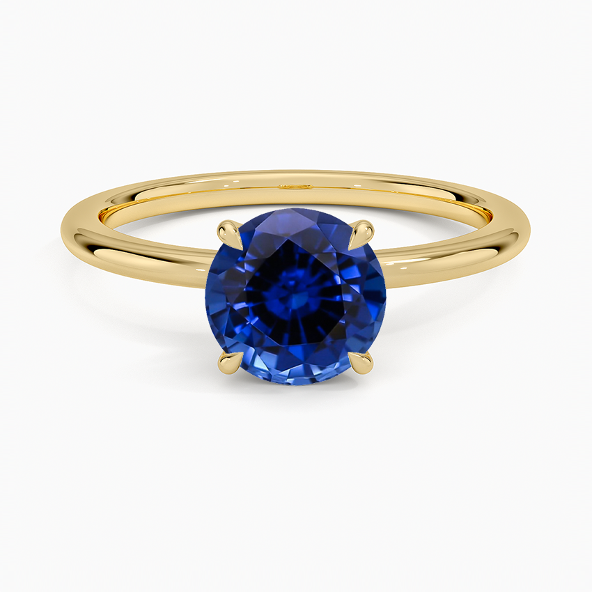 Lab Grown Sapphire 1.5mm Elodie Ring in 18K Yellow Gold