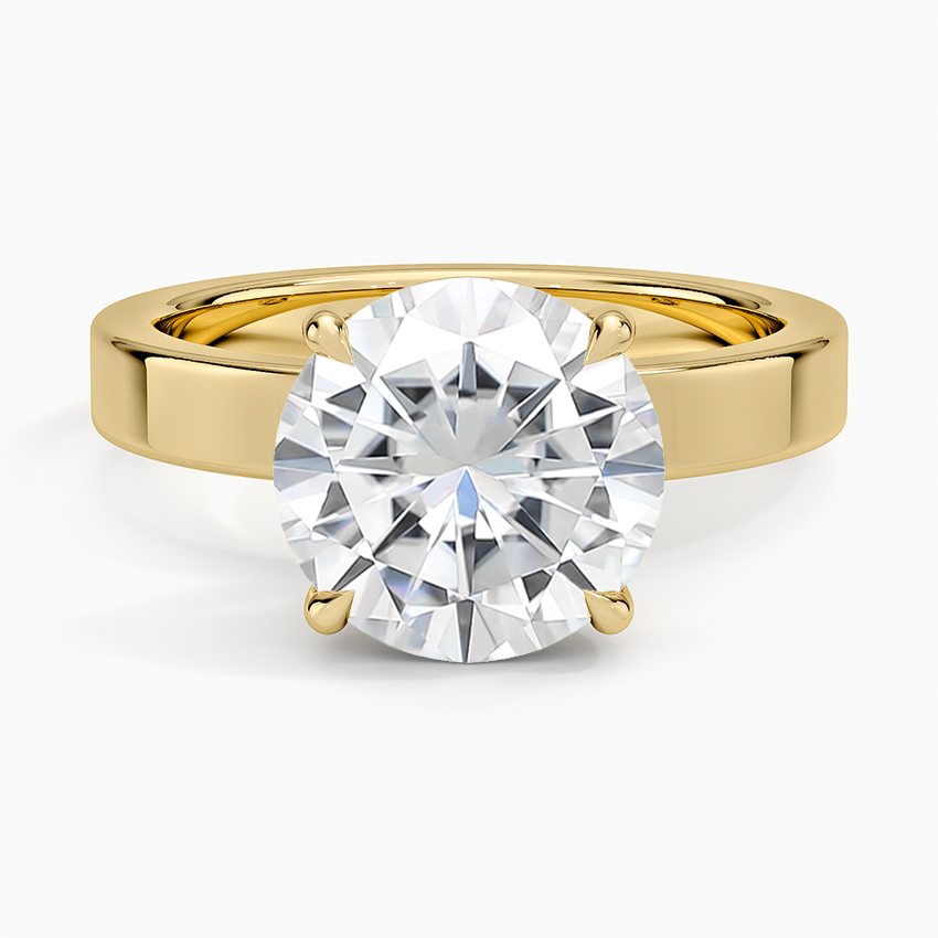 Moissanite Peyton 3mm Solitaire Ring in 14K Yellow Gold