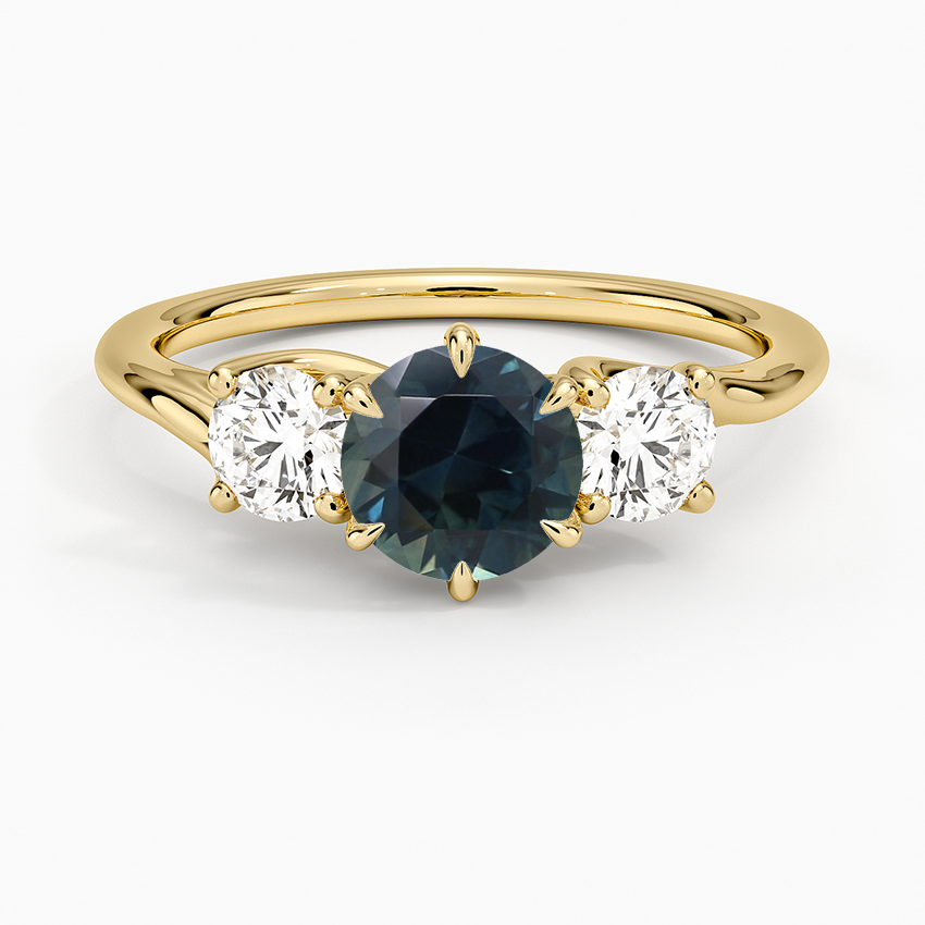 Sapphire Luxe Delilah Three Stone Diamond Ring in 18K Yellow Gold