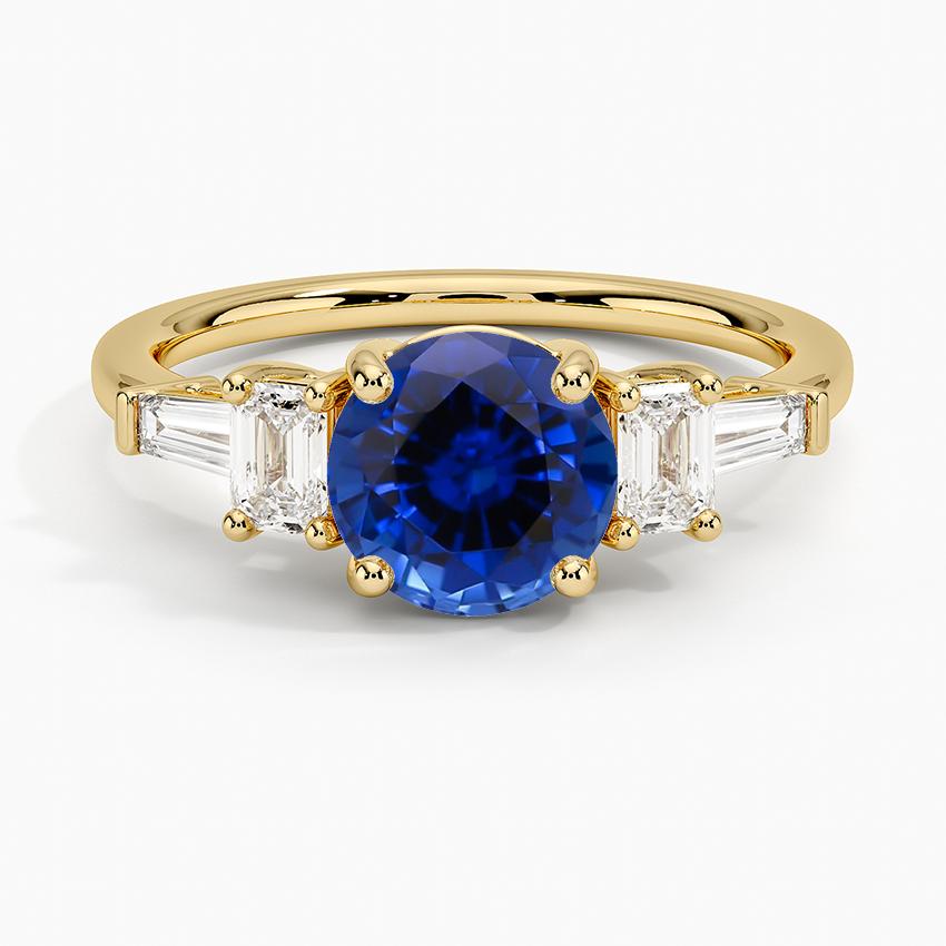 Sapphire Cleo Five Stone Diamond Ring in 18K Yellow Gold