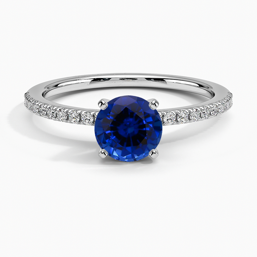 Sapphire Ballad Diamond Ring (1/8 ct. tw.) in 18K White Gold