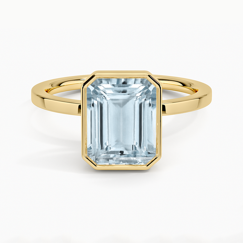 Aquamarine Noemi Bezel Ring in 18K Yellow Gold