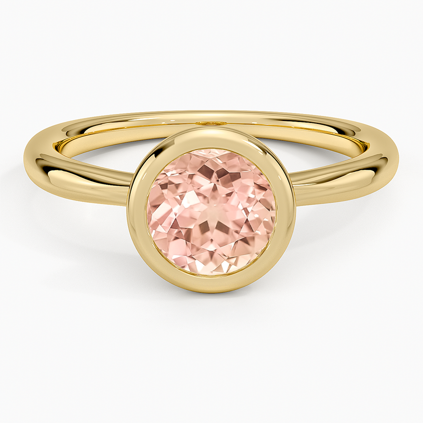 Lab Grown Sapphire Freesia Bezel Solitaire Ring in 18K Yellow Gold