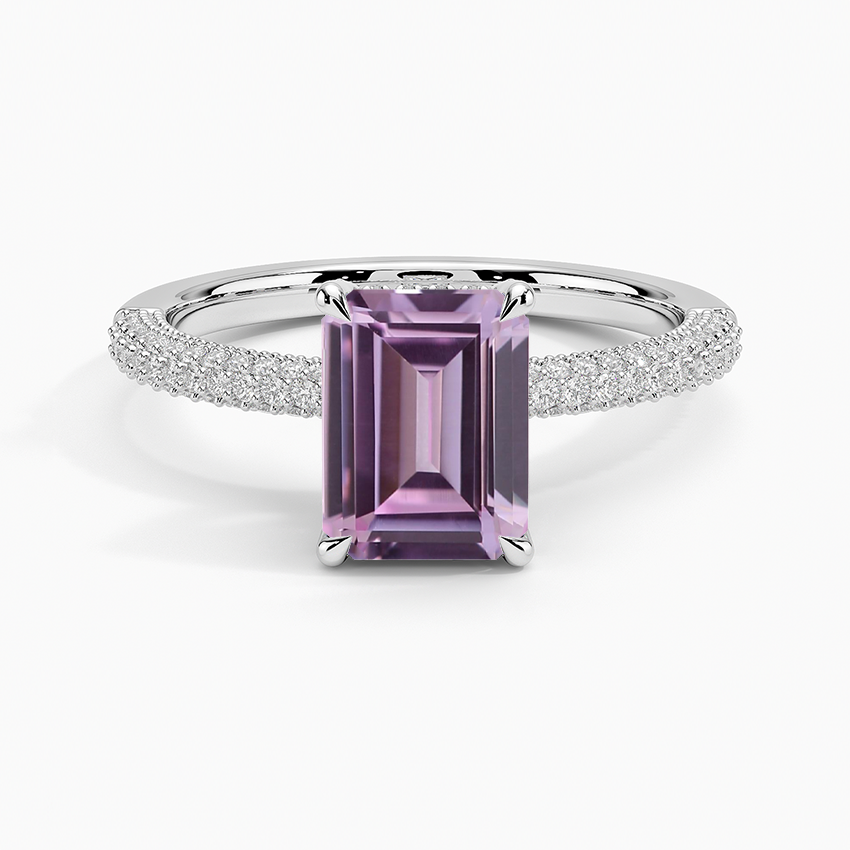 Pink Sapphire and Diamond Halo Pendant in 18kt. White & Rose Gold (2.13ct.  tw.)